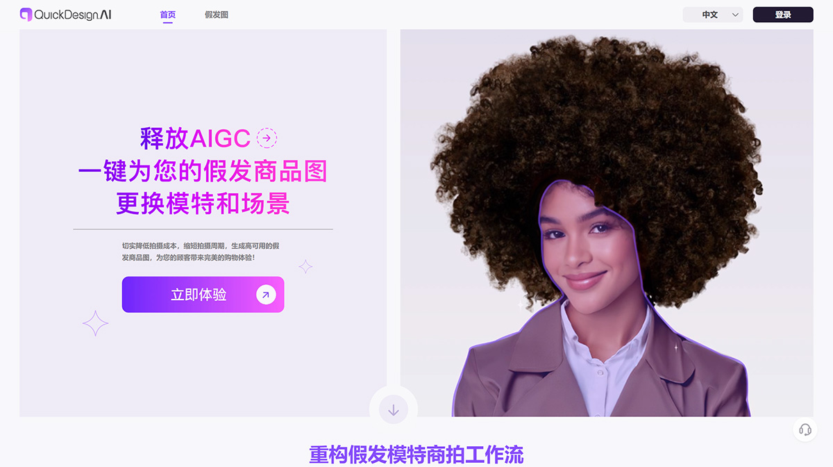 QuickDesign AI(图1) QuickDesign-AI---Generate-wig-model-image-with-one-click_---www.quickdesign.jpg