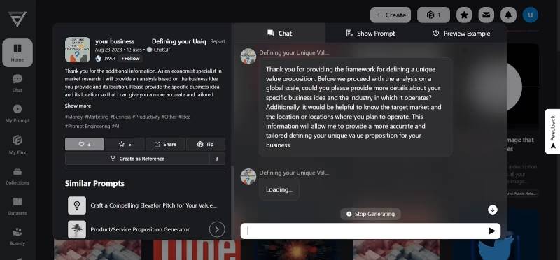 FlowGPT如何使用教程(图5) FlowGPT如何使用教程: 保存提示