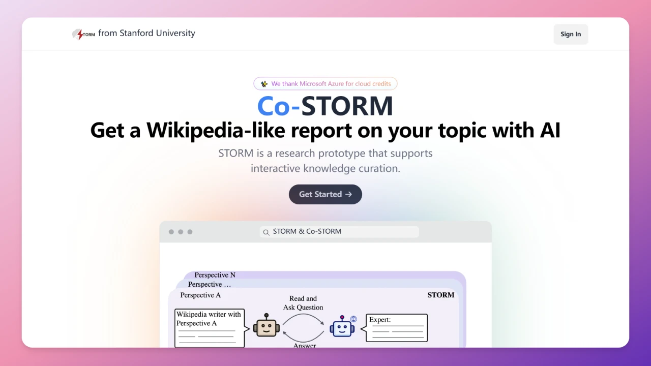 STORM:斯坦福大学开源的写作助手,通过检索和多角度提问来整理知识。