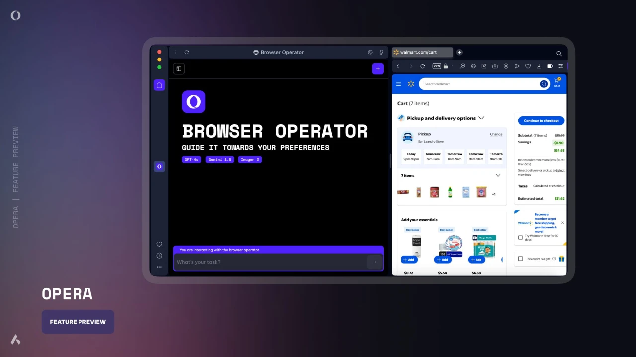 Browser Operator:Opera 浏览器推出的一款集成在浏览器里的助手
