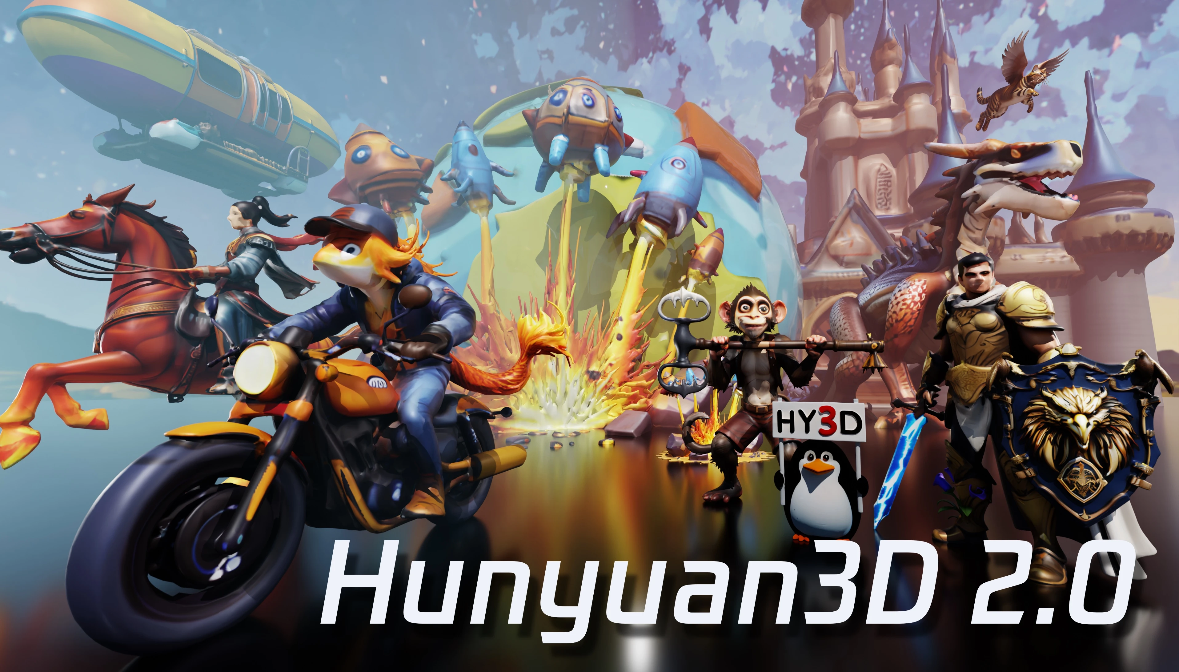 Hunyuan3D 2.0 各个模型的功能特点(图1) teaser.webp