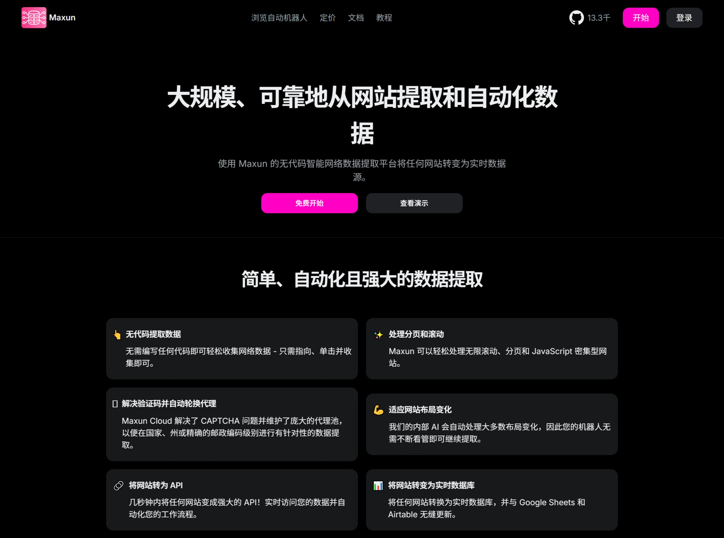 Maxun.dev:一个无代码网页数据提取平台 Maxun.dev:一个无代码网页数据提取平台