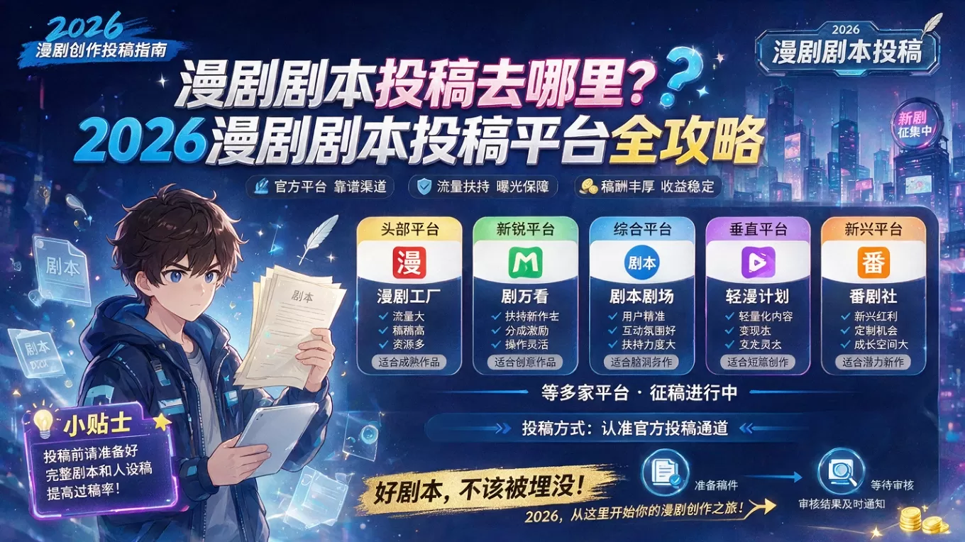 漫剧剧本投稿去哪里？2026漫剧剧本投稿平台全攻略
